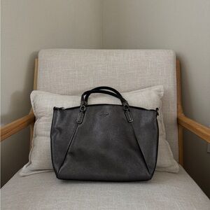Coach Kelsey Satchel in Metallic Gunmetal
